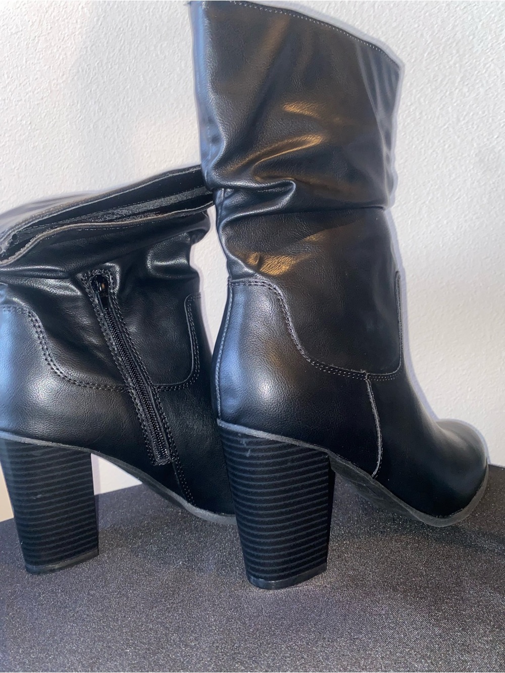 Women's Black Mid-Calf Heeled Boots - Style & Co.